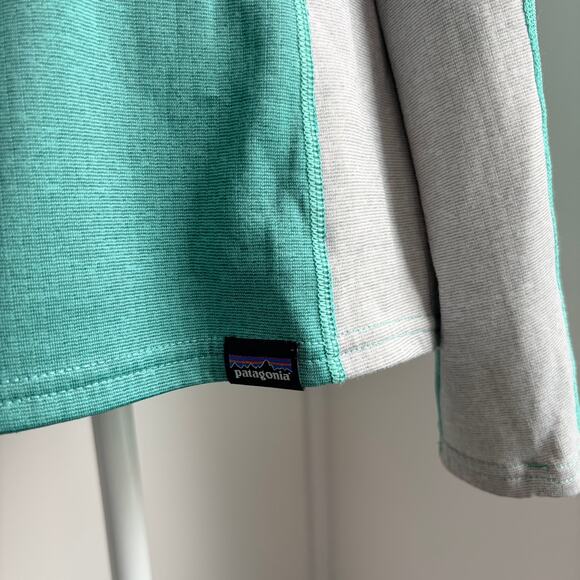 Patagonia Midweight Capilene Baselayer Medium Green Gray Long Sleeve Athletic - Picture 4 of 7
